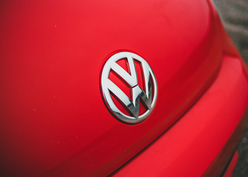 Volkswagen emblem closeup