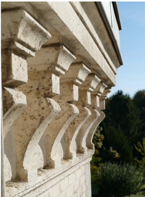 Stone facade at Chateau Charente.