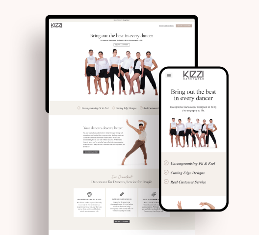 Kizzi Dancewear Custom Wordpress Site