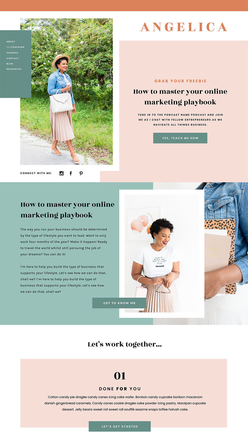 Showit website templates for coaches, creatives and photographers