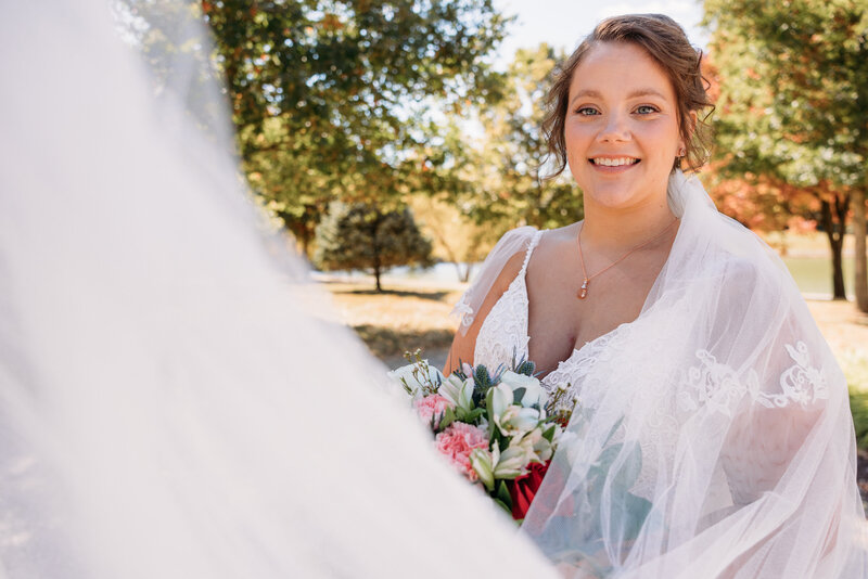 bride smiling at the camera