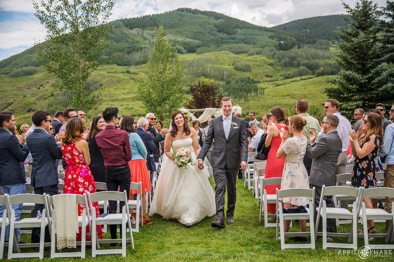 Beautiful outdoor summer wedding at The Mountain Garden Crested Butte CO