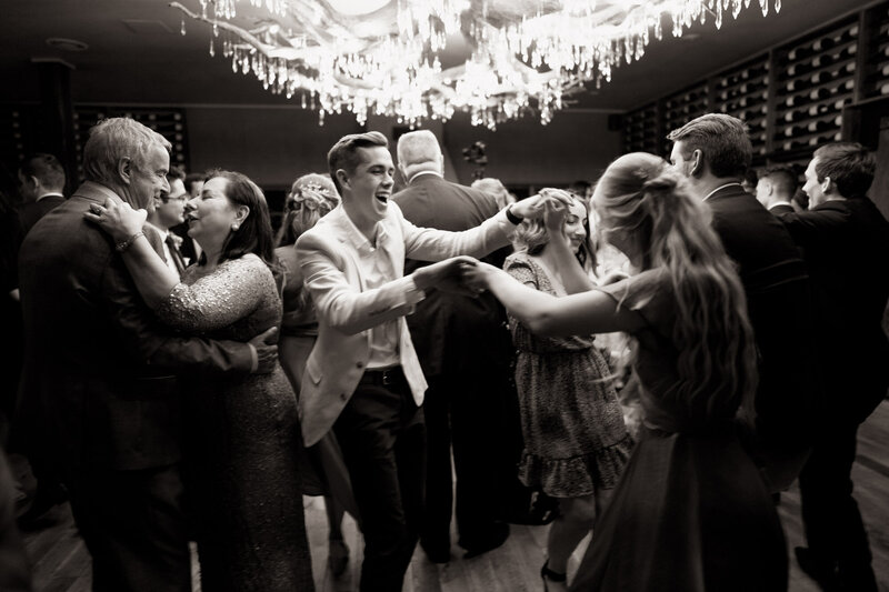 Fun party and dance at a wedding reception