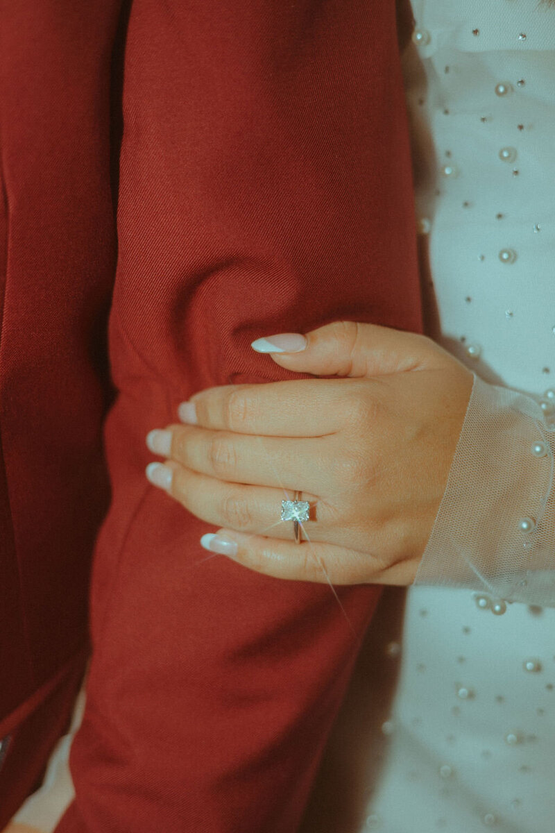 woman hand with wedding ring