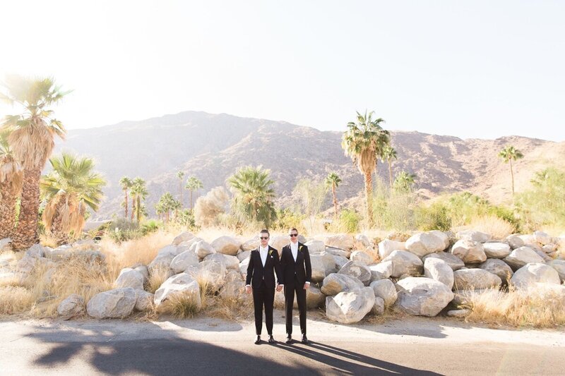 Mike and Brandon's wedding at Ingleside Inn in Palm Springs photographed by photographer Ashley LaPrade.