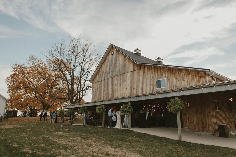 Outdoor fall wedding at private residence