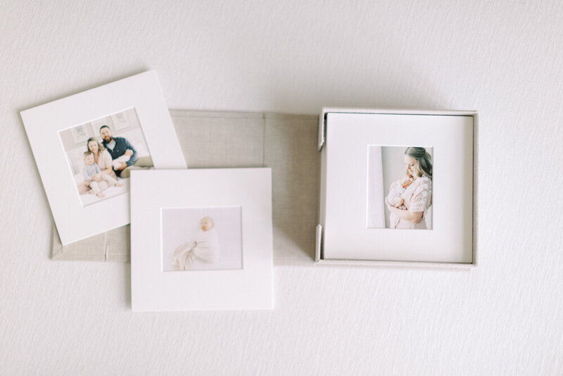 matted print box made by madison wi newborn photography Talia Laird Photography