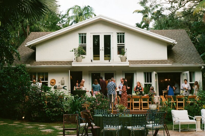 garden party rehearsal dinner in coconut grove, miami