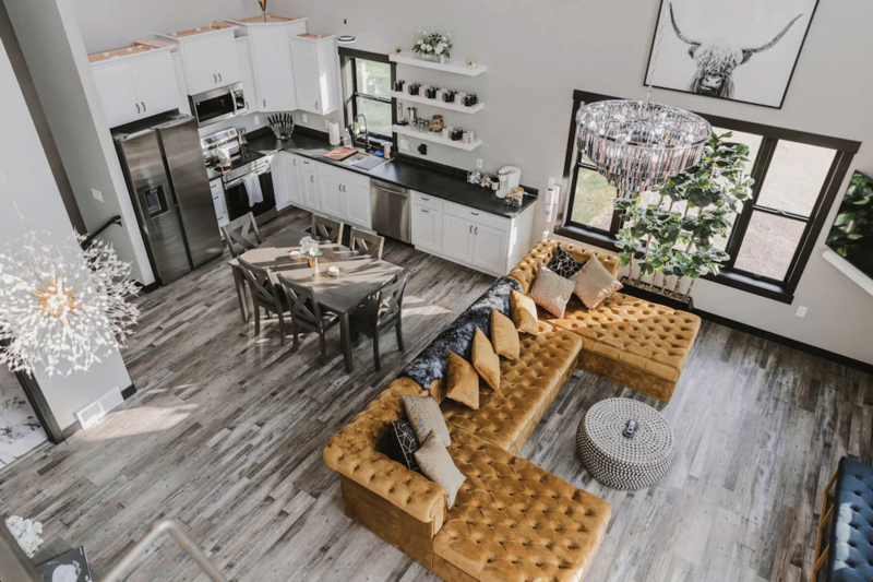 Elegant living room and kitchen