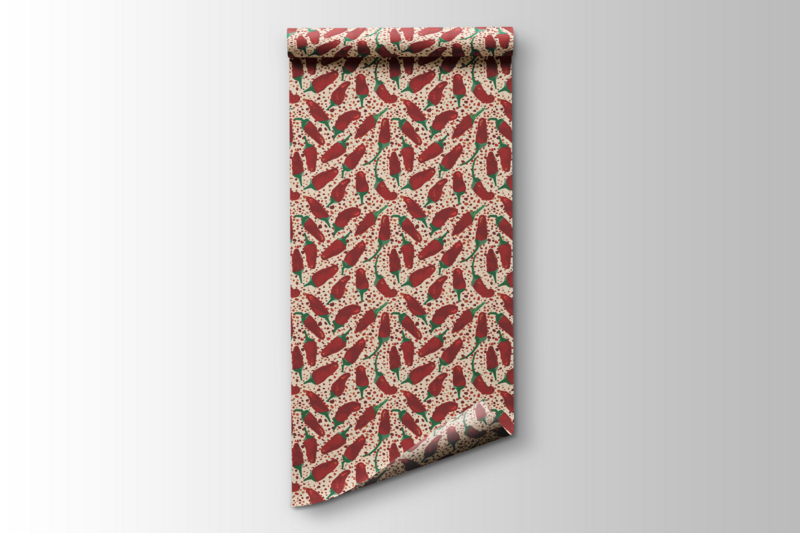 White Background Chilli Peppers wrapping paper