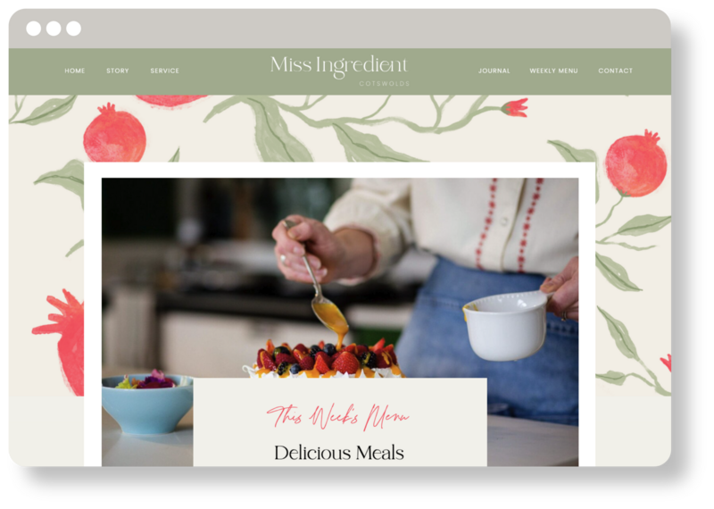 Miss Ingredient - Private Chef - website showit design - azori studio