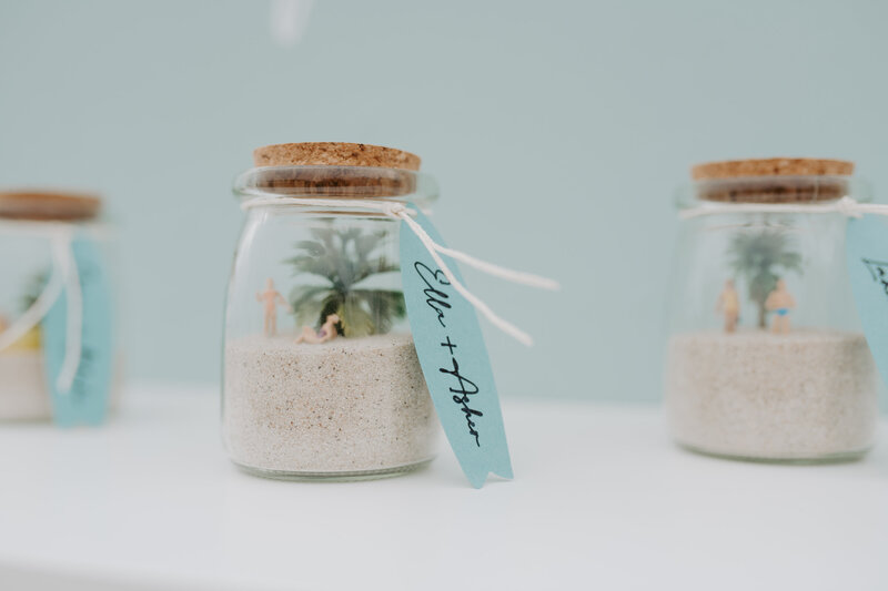 favors for guests at virginia beach elopement in the summer
