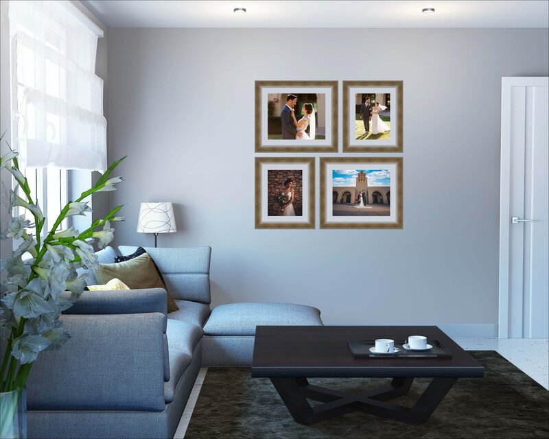 Wall art in a living room with sofa and table by San Diego Wedding photographer, Paul Michael Cooper Photography