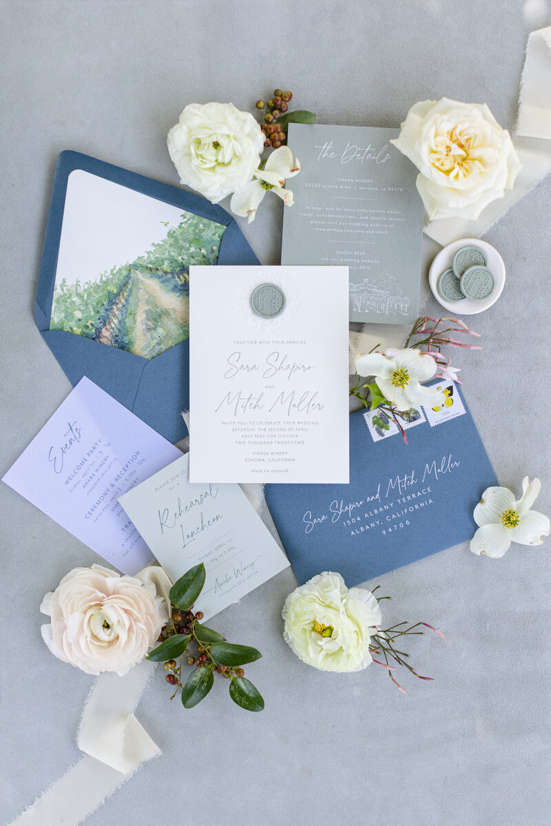 peach and cream wedding invitation suite