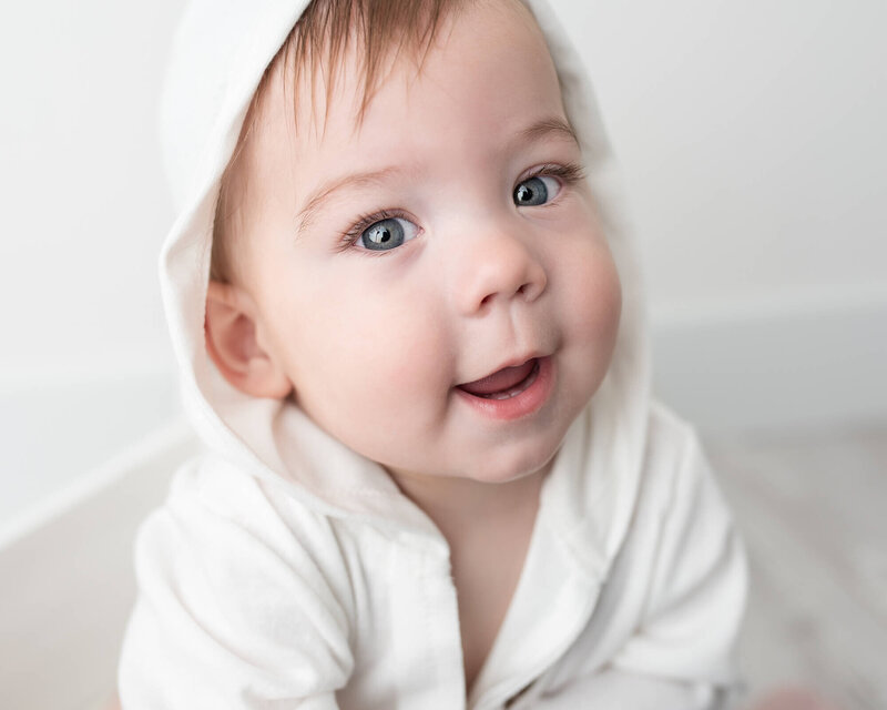 Family Photographer, Baby boy in white