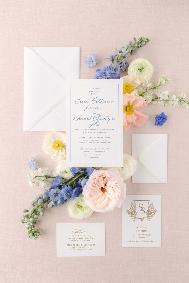 Elizabeth Romantic Monogram Garden Wedding Invitation