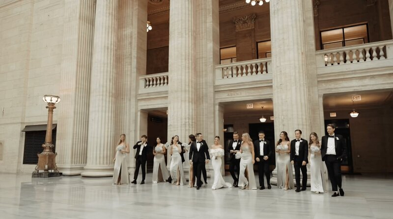 Bridal party at luxury venue in Chicago