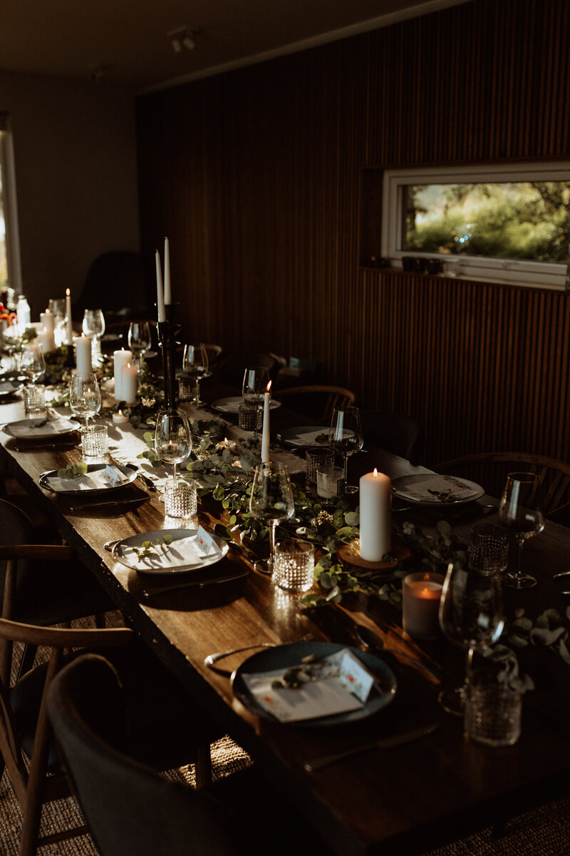 luxury destination wedding table in Iceland