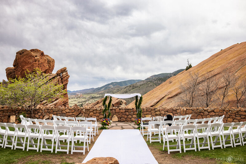 Chuppah Set up for a Jewish Wedding During Spring at Red Rocks