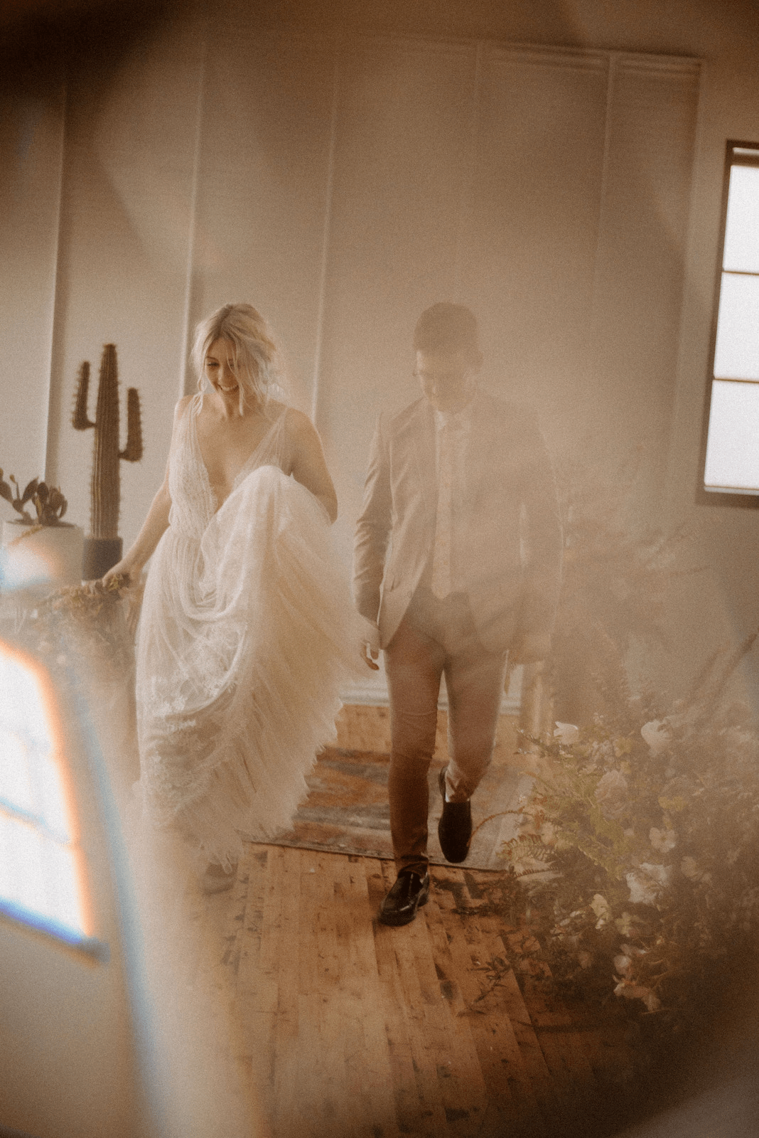 gif of bride and groom walking down the isle