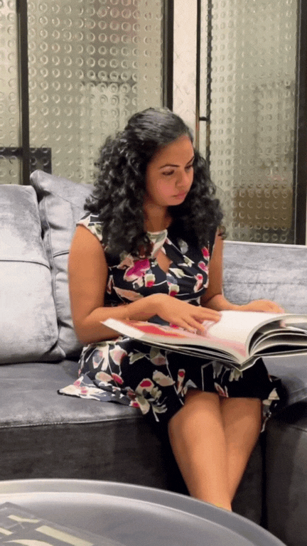 Gif of Pooja V reading about Coaching for high-stress