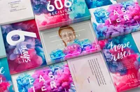 Hope Rises Easter artwork with vibrant pink and blue smoke