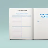 Neue Pie District substitute-teacher planner with colorful page layouts