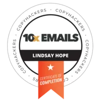 lindsay 10x Emails Badge