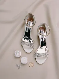 Wedding detail flatlay at Hotel Vin Grapevine Texas — Flower House Dallas florals