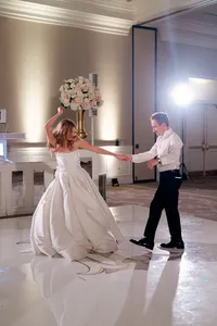 Bride and groom at Warwick Melrose Hotel Dallas Texas wedding