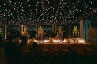 Dramatic ceiling installation at Hall of Lights Dallas Texas wedding — Stephanie Michelle Photography