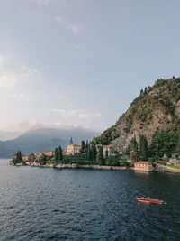 Aerial drone image of Lake Como Italy - Stephanie Michelle Photography