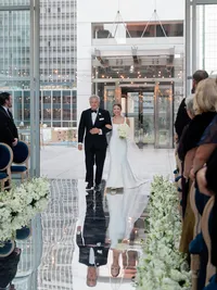 Bride walking down the aisle to Taylor Swift at The Joule Hotel Dallas