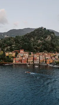 Aerial drone image of Lake Como Italy - Stephanie Michelle Photography