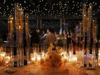 Grand luxury candlelit tablescape at Hall of Lights Dallas - Stephanie Michelle Photography