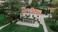Aerial image of Villa Lario Mandello in Mandello del Lario Italy - Stephanie Michelle Photography