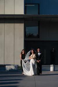 Bride walking down the aisle at Hall of Lights Dallas Texas wedding