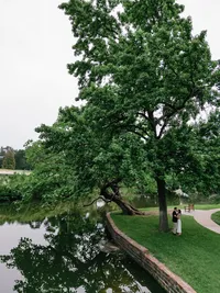 Couple portrait at Arlington Hall engagement session Dallas Texas