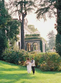 Romantic sunset portrait at Villa Lario Resort Mandello Lake Como Italy — Stephanie Michelle Photography