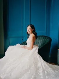 Bride in wedding dress at Hotel Vin Grapevine Texas — classic Texas wedding photography