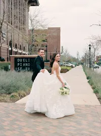 Bride and groom at Hotel Vin Grapevine Texas wedding — Stephanie Michelle Photography
