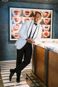 Groom portraits at The Thompson Hotel Dallas — black tie wedding photography