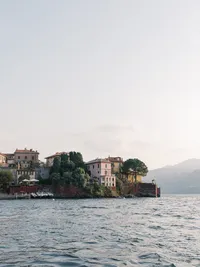 Aerial drone image of Lake Como Italy - Stephanie Michelle Photography