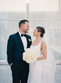 Bride and groom portraits at The Joule Hotel Dallas Texas