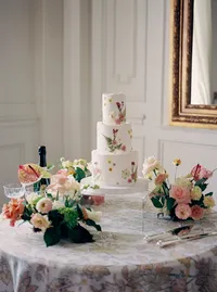 Designer cake at The Mason Dallas Texas — green and pink editorial