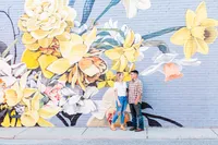 Gloucester Courthouse Couples Photos on Main Street at the Daffodil Mural