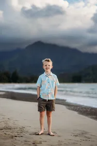 Sunset Splash Session Hanalei Bay Kauai Family Photographer-9