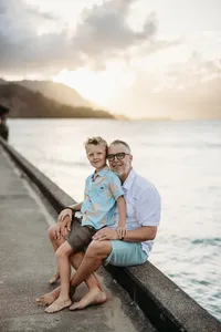 Sunset Splash Session Hanalei Bay Kauai Family Photographer-15