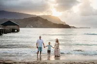 Sunset Splash Session Hanalei Bay Kauai Family Photographer-21
