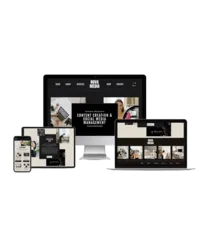 website template mockup for content creators and social media managers
